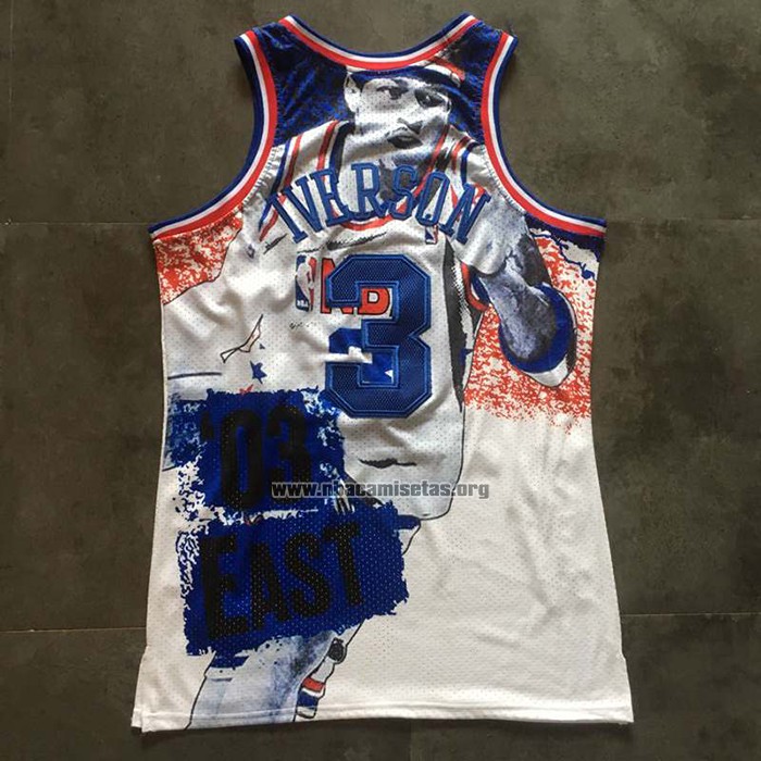 Camiseta All Star 2003 Allen Iverson NO 3 Mitchell & Ness Blanco